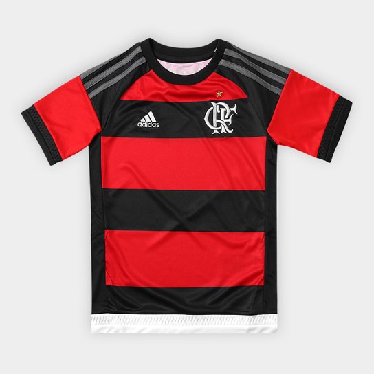 Camisa Flamengo Infantil I 16/17 s/nº Torcedor Adidas - Vermelho+Preto Menor preço em Camisa Flamengo Infantil I 16/17 s/nº Torcedor Adidas - Vermelho+Preto