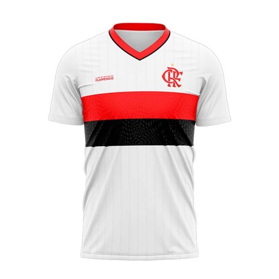 Camisa Flamengo Infantil Wit Braziline GG - Branco Menor preço em Camisa Flamengo Infantil Wit Braziline GG - Branco