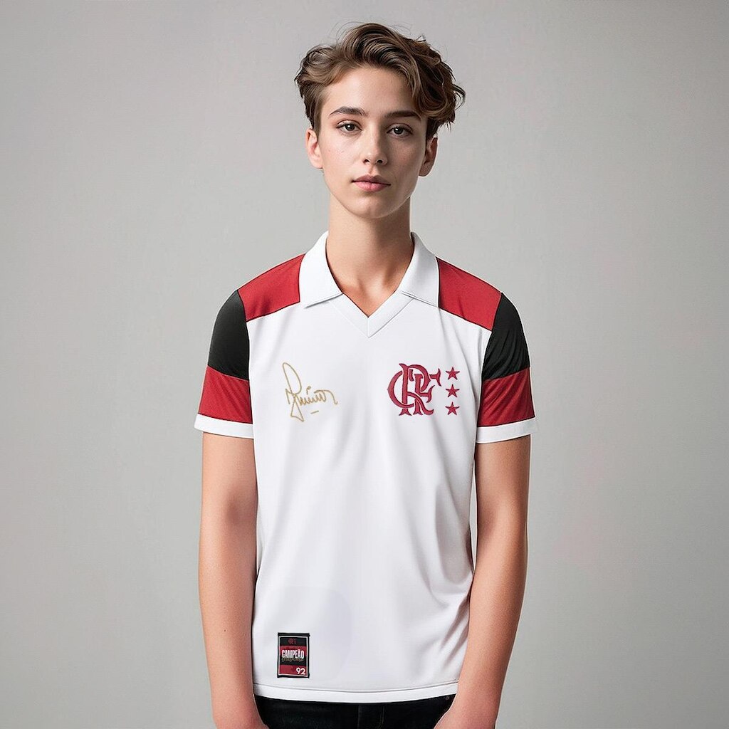 Camisa Flamengo Júnior Retrô 1992 Branca Infantil