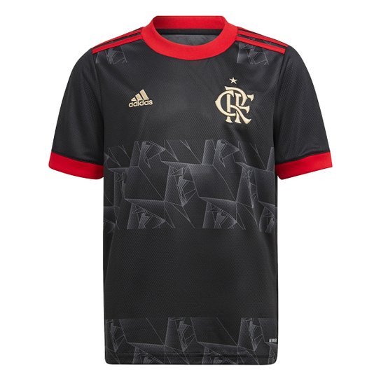 Camisa Flamengo Juvenil III 21/22 s/n° Torcedor Adidas - Preto+Vermelho Menor preço em Camisa Flamengo Juvenil III 21/22 s/n° Torcedor Adidas - Preto+Vermelho