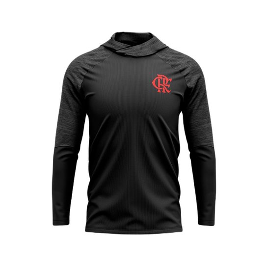 Camisa Flamengo Manga Longa com Touca Utter Oficial - Cinza Menor preço em Camisa Flamengo Manga Longa com Touca Utter Oficial - Cinza
