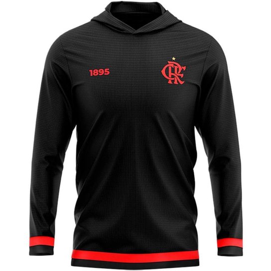 Camisa Flamengo Manga Longa Tron Masculina - Preto Menor preço em Camisa Flamengo Manga Longa Tron Masculina - Preto