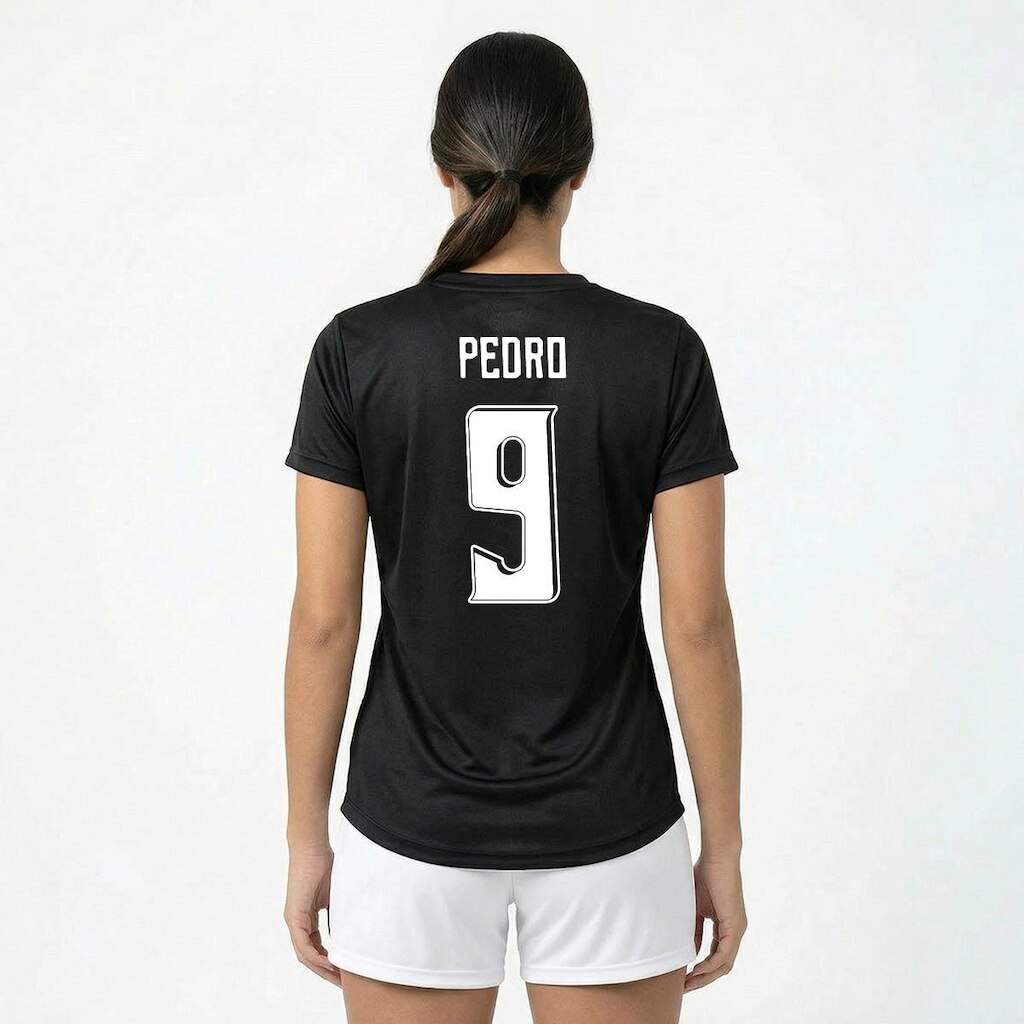 Camisa Flamengo Nação Logo Feminina Preta 9 Pedro