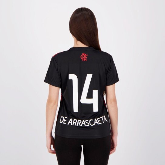 Camisa Flamengo New Ray Feminina 14 De Arrascaeta - Preto Menor preço em Camisa Flamengo New Ray Feminina 14 De Arrascaeta - Preto