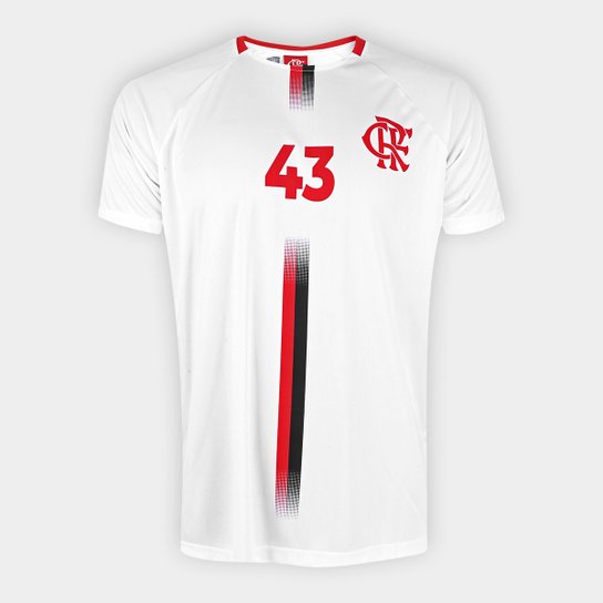 Camisa Flamengo Pet n°43 Exclusiva Masculina - Branco Menor preço em Camisa Flamengo Pet n°43 Exclusiva Masculina - Branco