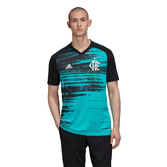 Camisa Flamengo Pré Jogo 20/21 Adidas Masculina - Verde água Menor preço em Camisa Flamengo Pré Jogo 20/21 Adidas Masculina - Verde água