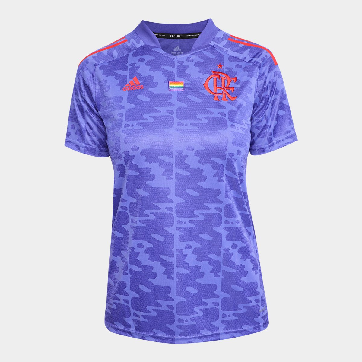 Camisa Flamengo Pride 21/22 s/n° Torcedor Adidas Feminina Menor preço em Camisa Flamengo Pride 21/22 s/n° Torcedor Adidas Feminina