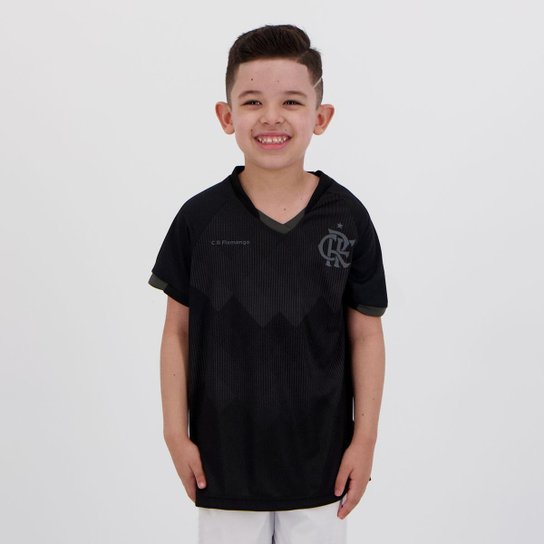 Camisa Flamengo Stick Infantil Preta - Preto Menor preço em Camisa Flamengo Stick Infantil Preta - Preto