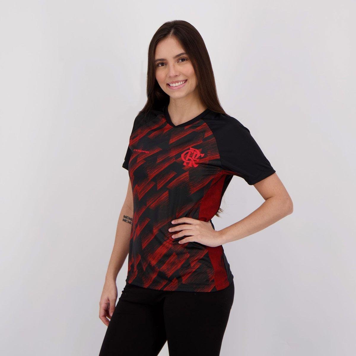 camisa do flamengo feminina preta e vermelha