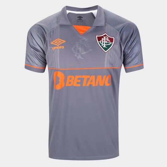 Camisa Fluminense 23/24 s/n° Goleiro Umbro Masculina - Cinza+Laranja Menor preço em Camisa Fluminense 23/24 s/n° Goleiro Umbro Masculina - Cinza+Laranja