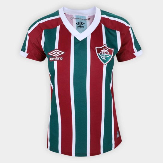 Camisa Fluminense I 22/23 s/n° Torcedor Umbro Feminina - Vinho+Verde Menor preço em Camisa Fluminense I 22/23 s/n° Torcedor Umbro Feminina - Vinho+Verde