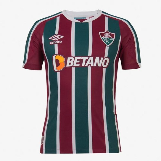 Camisa Fluminense I 22/23 Umbro Masculina - Vinho+Verde Menor preço em Camisa Fluminense I 22/23 Umbro Masculina - Vinho+Verde
