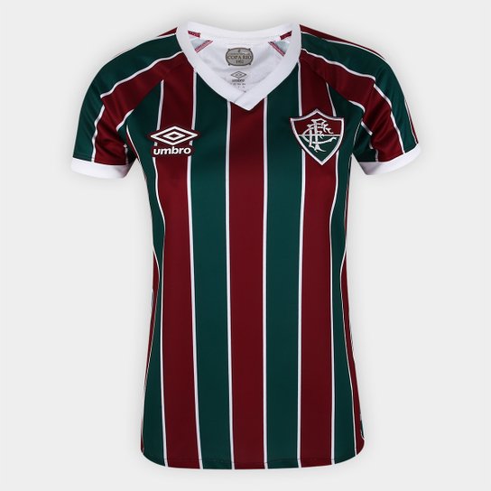 Camisa Fluminense I 23/24 s/n° Torcedor Umbro Feminina - Verde+Vinho Menor preço em Camisa Fluminense I 23/24 s/n° Torcedor Umbro Feminina - Verde+Vinho