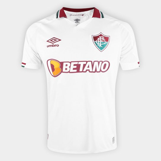 Camisa Fluminense II 22/23 s/n° Torcedor Umbro Masculina - Branco+Vinho Menor preço em Camisa Fluminense II 22/23 s/n° Torcedor Umbro Masculina - Branco+Vinho