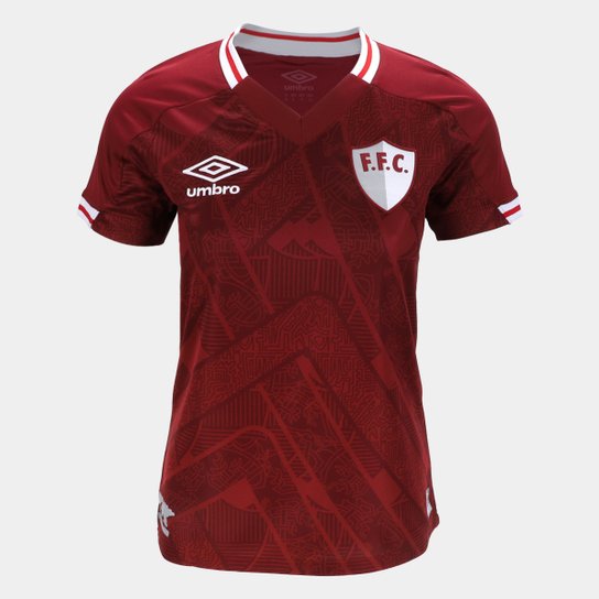 Camisa Fluminense III 22/23 s/n° Torcedor Umbro Feminina - Bordô Menor preço em Camisa Fluminense III 22/23 s/n° Torcedor Umbro Feminina - Bordô