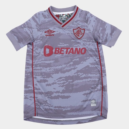 Camisa Fluminense Juvenil III 21/22 s/n° Torcedor Umbro - Bordô+Cinza Menor preço em Camisa Fluminense Juvenil III 21/22 s/n° Torcedor Umbro - Bordô+Cinza