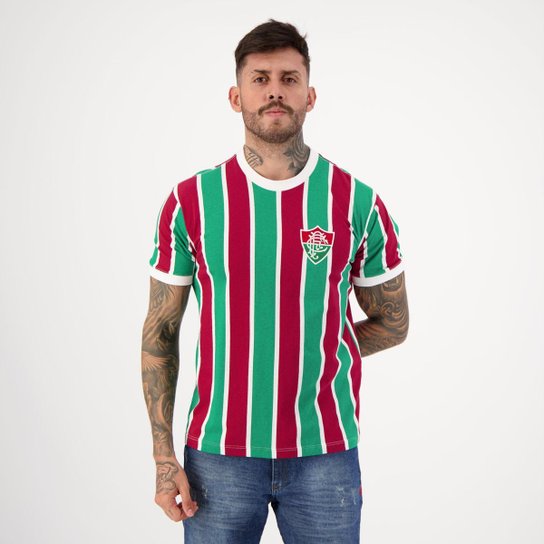 Camisa Fluminense Retrô 1975 - Vermelho Menor preço em Camisa Fluminense Retrô 1975 - Vermelho