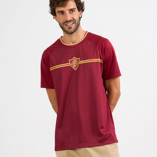 Camisa Fluminense Vinho Dourado, Resenha, Rolê e Raiz Masculina