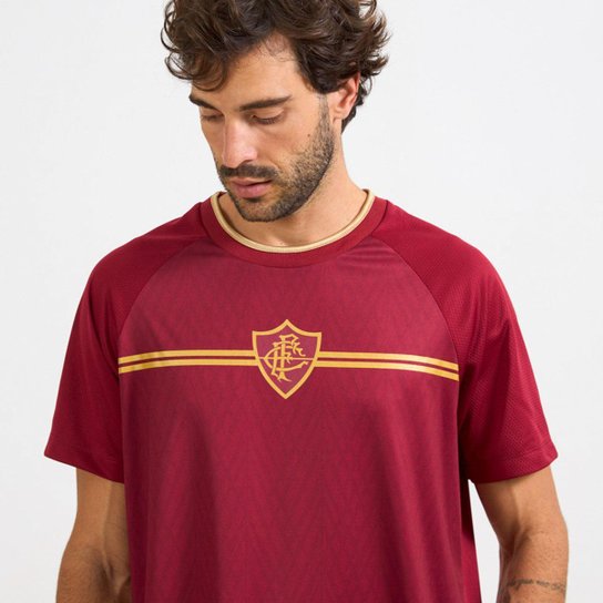 Camisa Fluminense Vinho Dourado, Resenha, Rolê e Raiz Masculina