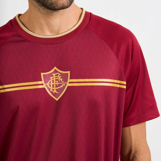 Camisa Fluminense Vinho Dourado, Resenha, Rolê e Raiz Masculina