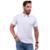 Camisa Gola Polo Lisa Slim Feminina Manga Curta com Botões em Algodão - Branco
