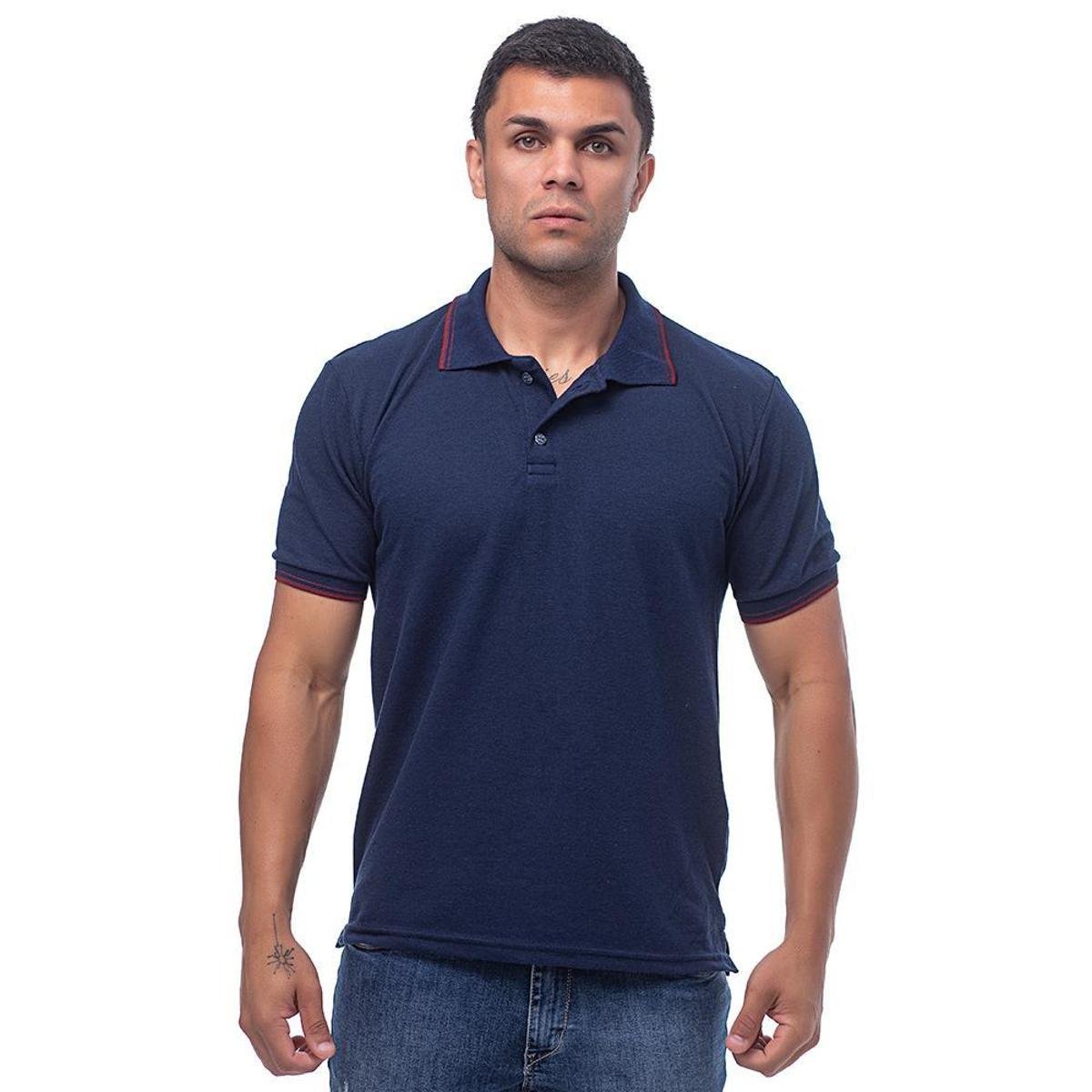 Camisa Gola Polo Masculina Básica Blusa Malha Piquet Menor preço em Camisa Gola Polo Masculina Básica Blusa Malha Piquet