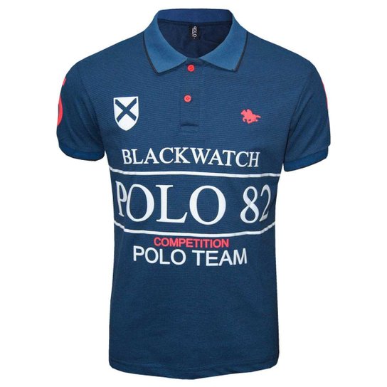 Camisa Gola Polo Masculina Estampa Mix Polo RG518 - Azul Menor preço em Camisa Gola Polo Masculina Estampa Mix Polo RG518 - Azul