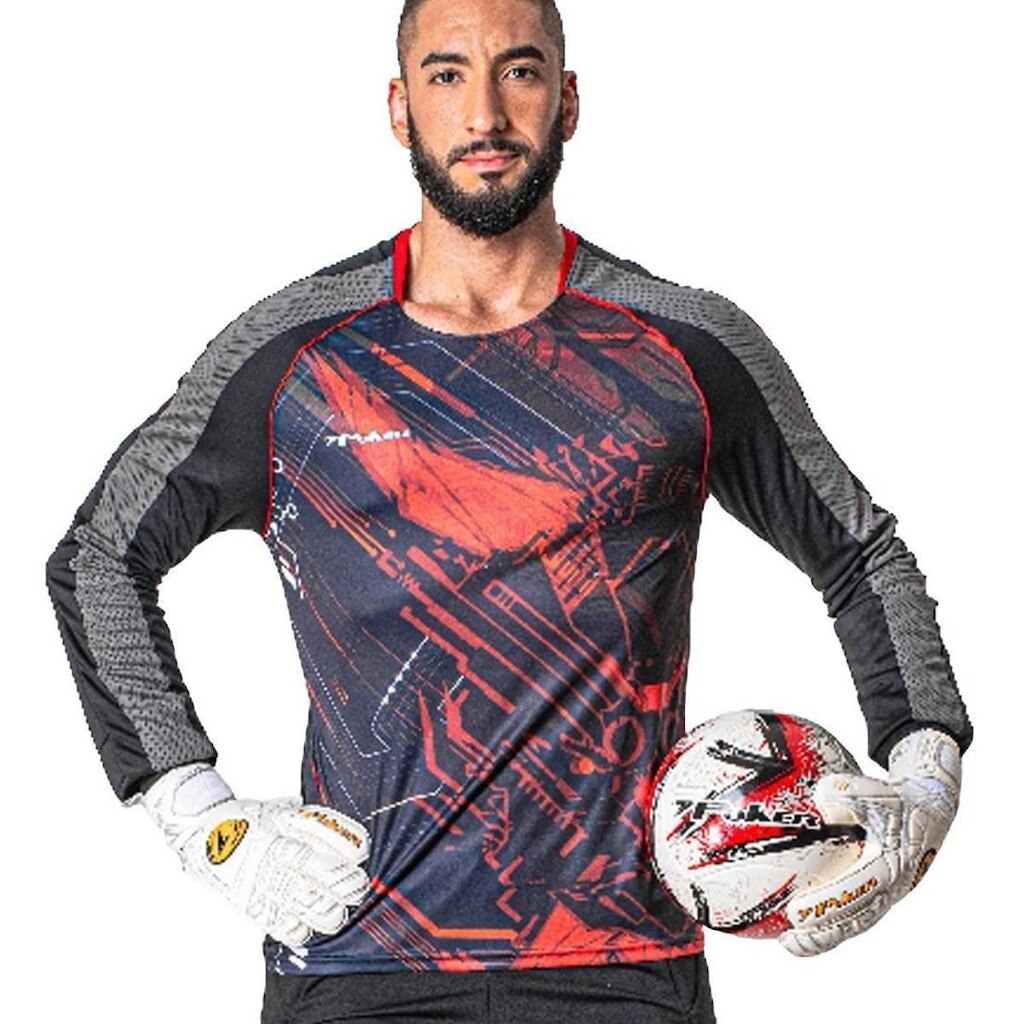Camisa Goleiro Manga Longa Sublimax Evolution Poker Vermelho Gg