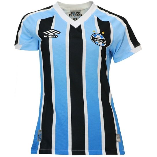 Camisa Grêmio I 22/23 s/n° Torcedor Umbro Feminina - Azul+Branco Menor preço em Camisa Grêmio I 22/23 s/n° Torcedor Umbro Feminina - Azul+Branco