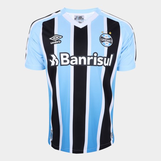 Camisa Grêmio I 22/23 s/n° Torcedor Umbro Masculina - Azul+Branco Menor preço em Camisa Grêmio I 22/23 s/n° Torcedor Umbro Masculina - Azul+Branco