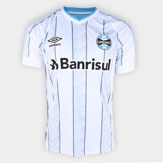 Camisa Grêmio II 20/21 s/n° Torcedor Umbro Masculina - Branco+Preto Menor preço em Camisa Grêmio II 20/21 s/n° Torcedor Umbro Masculina - Branco+Preto