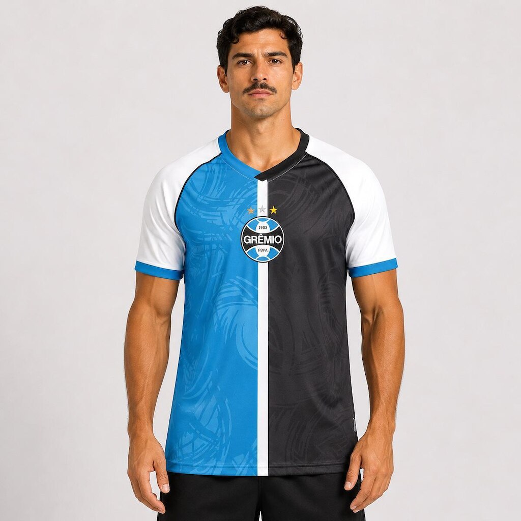 Camisa Grêmio Patter Branca e Azul