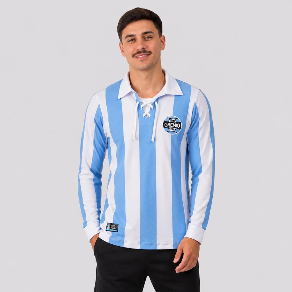 Camisa Grêmio Retrô 1917 Manga Longa