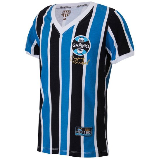 Camisa Grêmio Retrô 1983 Juvenil Masculina - Azul Menor preço em Camisa Grêmio Retrô 1983 Juvenil Masculina - Azul