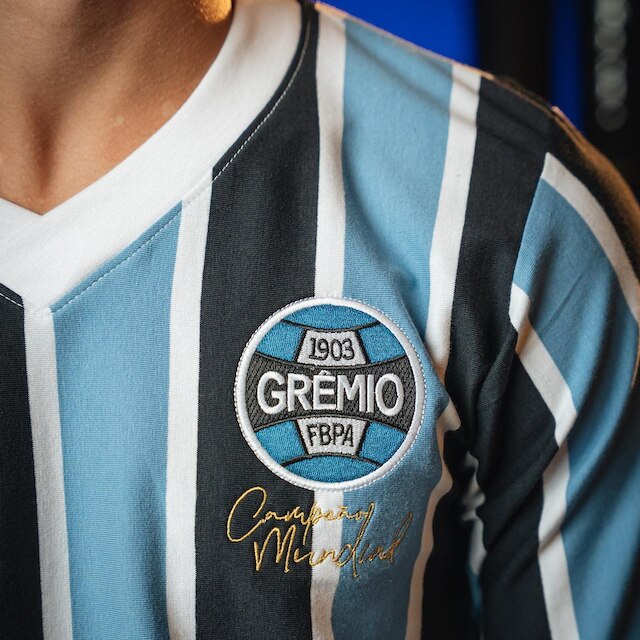 Camisa Grêmio Retrô 1983 Listrada Manga Longa