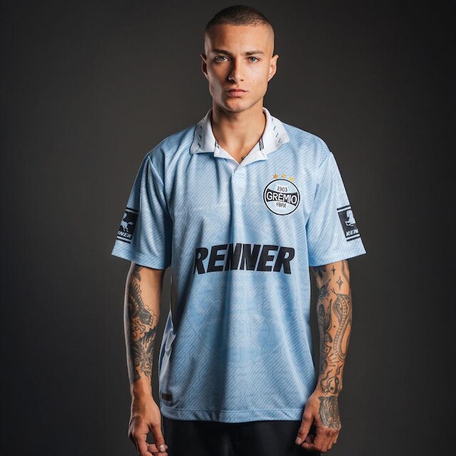 Camisa Grêmio Retrô 1995 Celeste Manga Curta Masculina