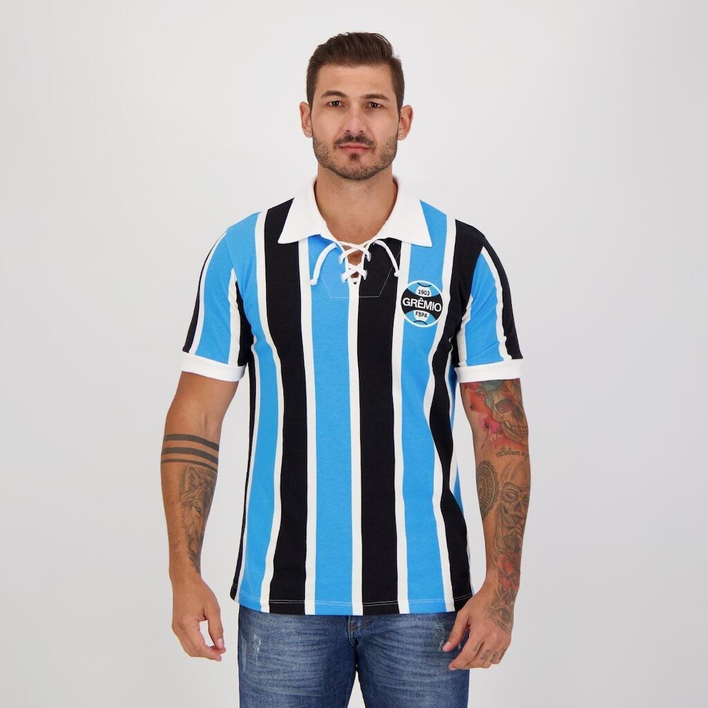 Camisa Grêmio Retrô Azul e Branca