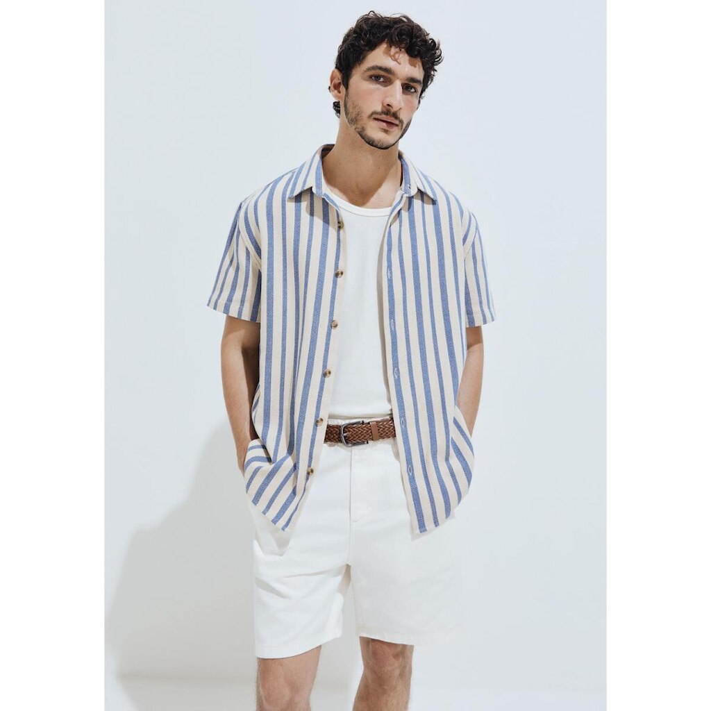 Camisa Hering Manga Curta Listrada Masculina