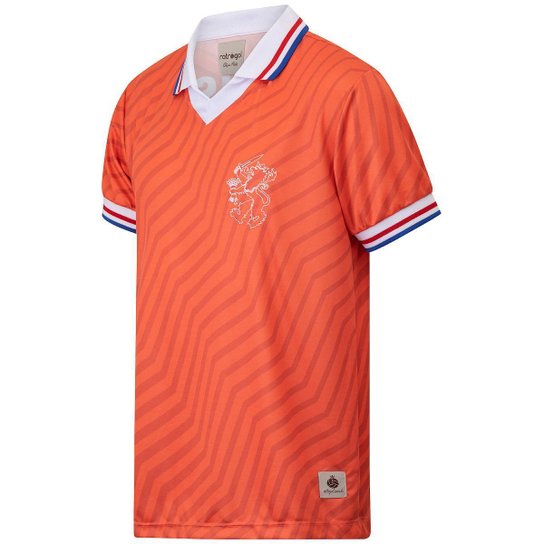 Camisa Holanda Retrô 1992 Van Basten Masculina - Laranja Menor preço em Camisa Holanda Retrô 1992 Van Basten Masculina - Laranja