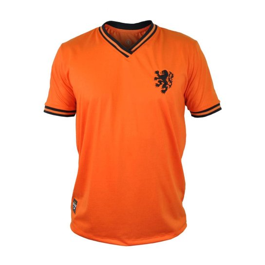Camisa Holanda Retrô Vintage Home Laranja - Coleção Nações - Laranja Menor preço em Camisa Holanda Retrô Vintage Home Laranja - Coleção Nações - Laranja