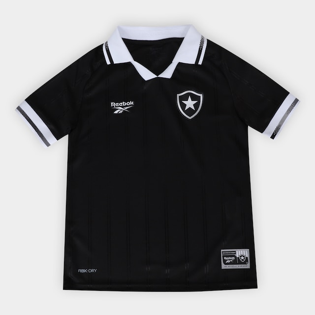 Camisa Infantil Botafogo II 25/26 s/n Torcedor Reebok - Preto