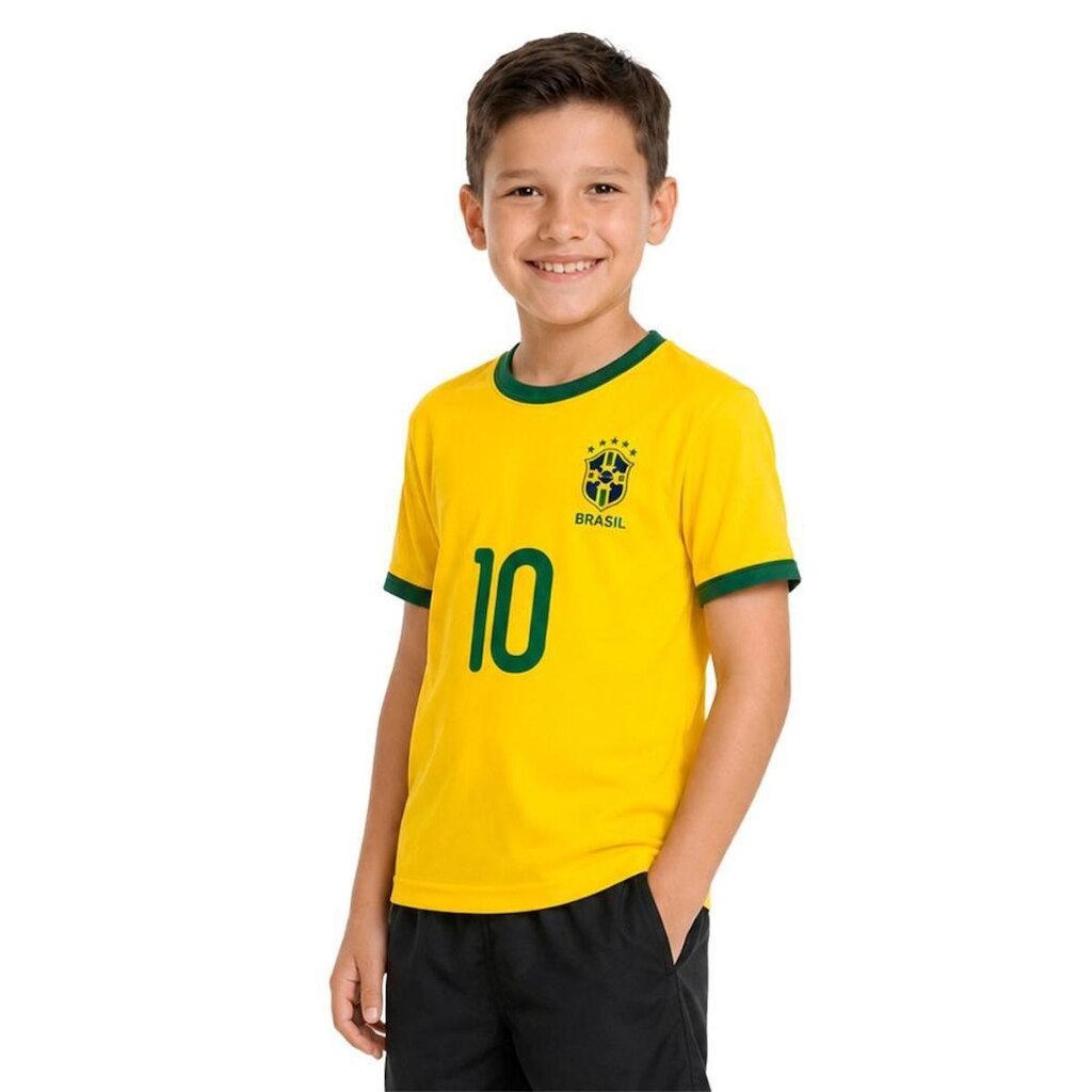 Camisa Infantil do Brasil Torcida Baby Número 10