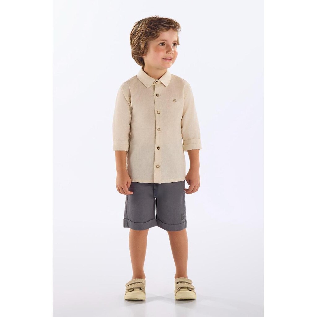 Camisa Infantil em Linho e Algodão Up Baby