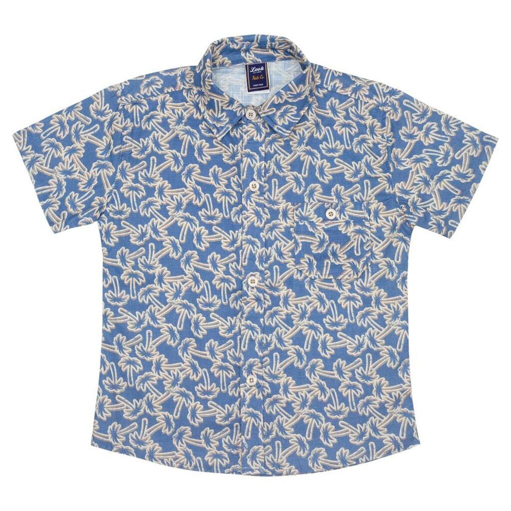 Camisa Infantil Look Jeans Estampada Azul - 02 - UNICA