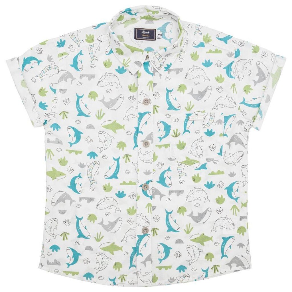 Camisa Infantil Look Jeans Manga Curta Estampada - UNICA - 01