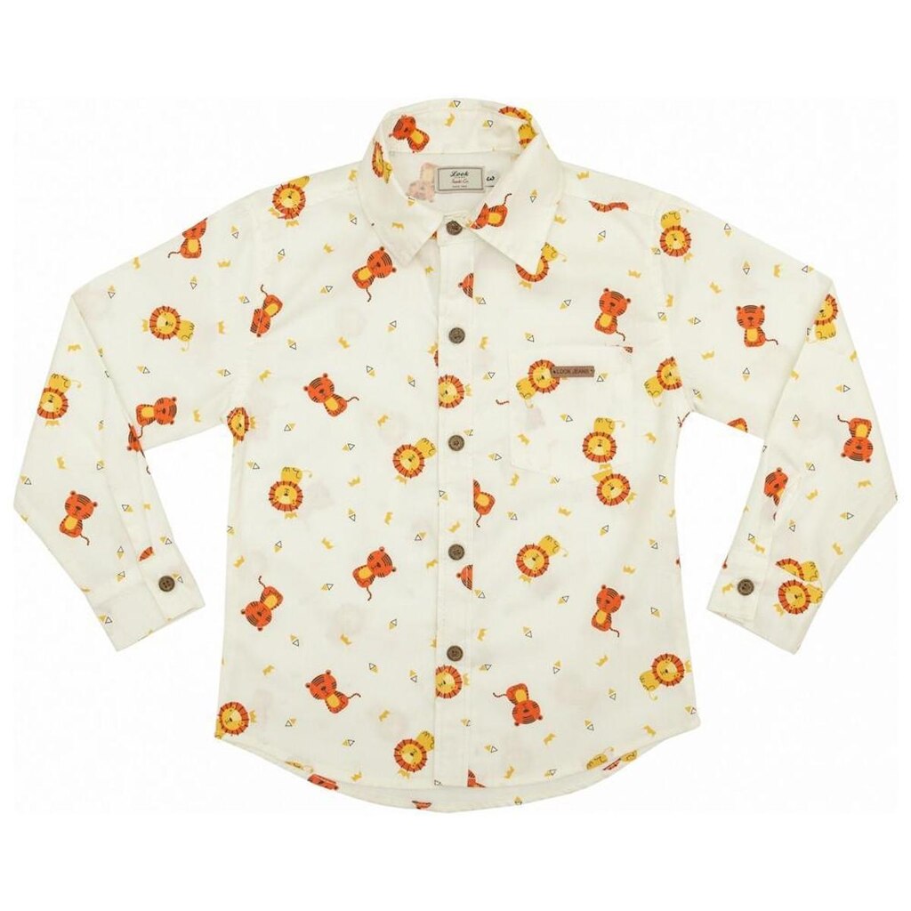 Camisa Infantil Look Jeans Manga Longa Estampada - UNICA - 01
