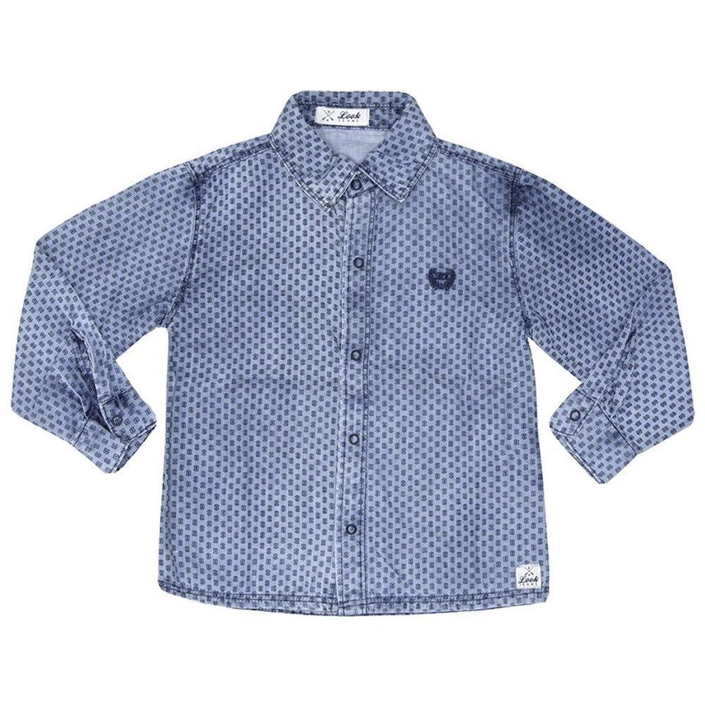 Camisa Infantil Look Jeans Manga Longa Jeans - 1 - UNICA