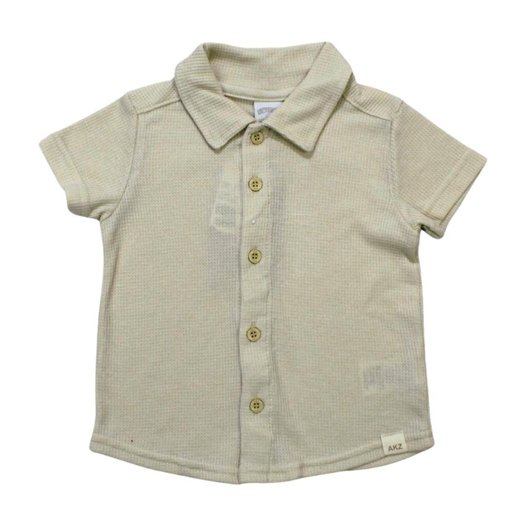 Camisa Infantil Manga Curta Com Textura A0168 - Alakazoo
