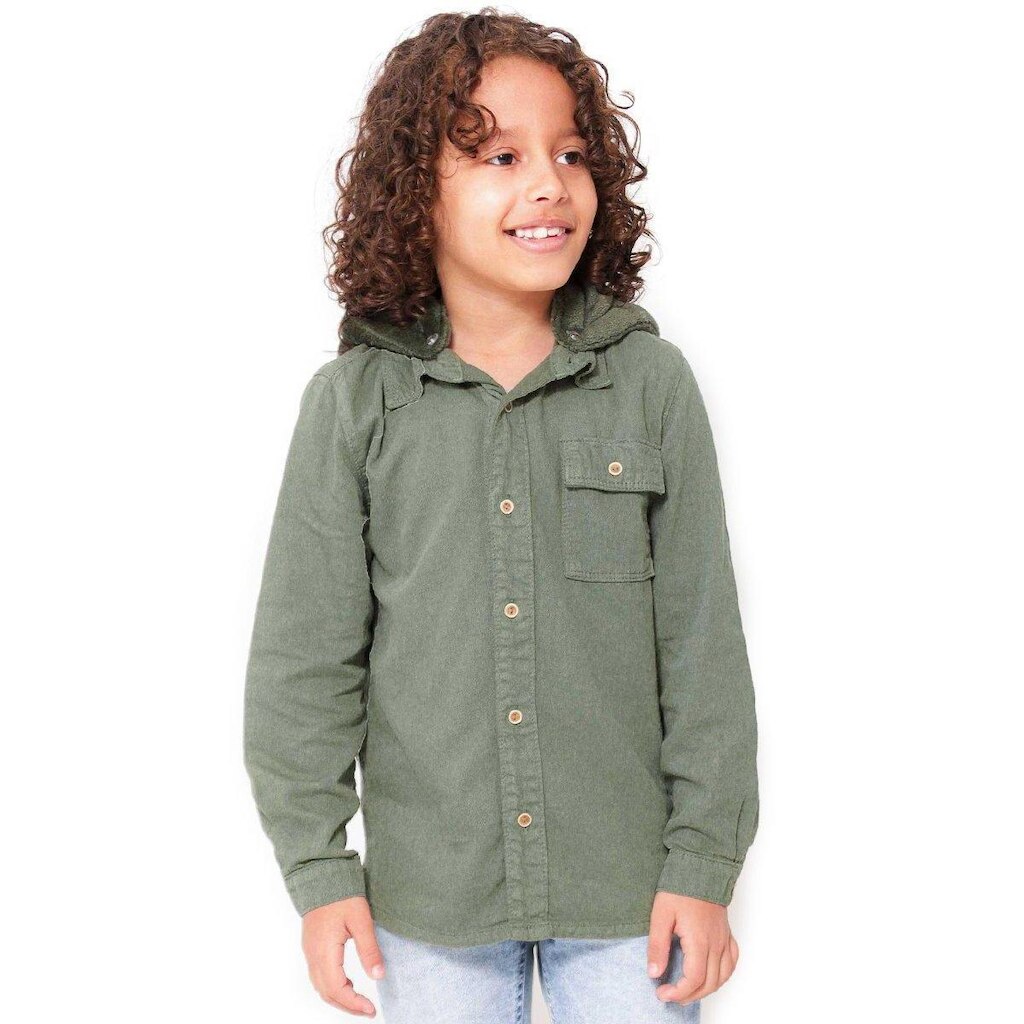 Camisa Infantil Sarja com Capuz Masculina