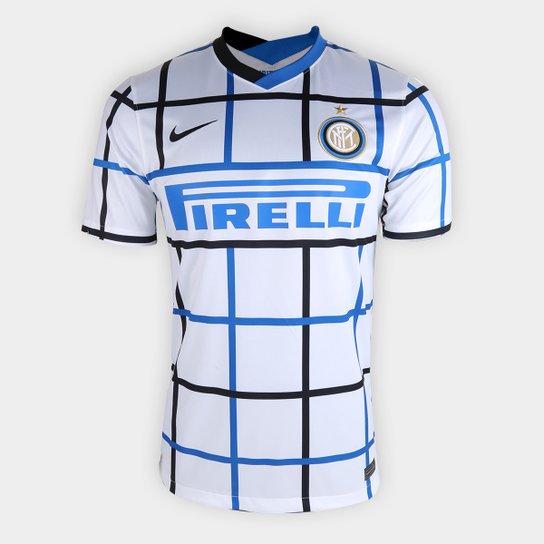 Camisa Inter de Milão Away 20/21 s/n° Torcedor Nike Masculina - Branco+Preto Menor preço em Camisa Inter de Milão Away 20/21 s/n° Torcedor Nike Masculina - Branco+Preto